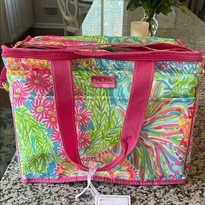 Lilly Pulitzer Pink and Green Floral Tote